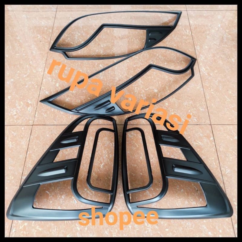 garnish pelindung lampu depan &amp;belakang toyota rush Ultimo/Terios 2015 2016 2017 hitam doff chrome crome tempel