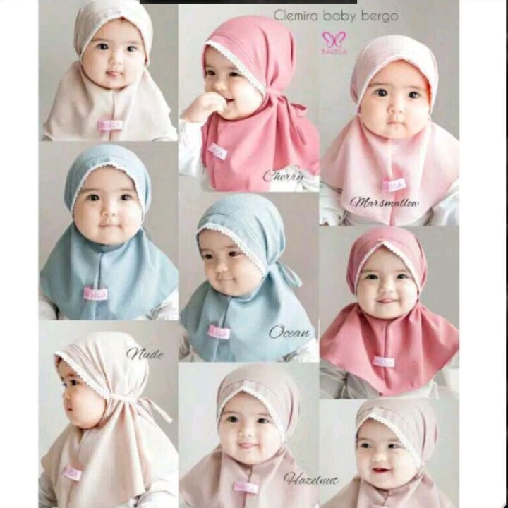 Bergo Bayi Renda kepala Anak Maryam Jilbab Kerudung/Anak kids Renda