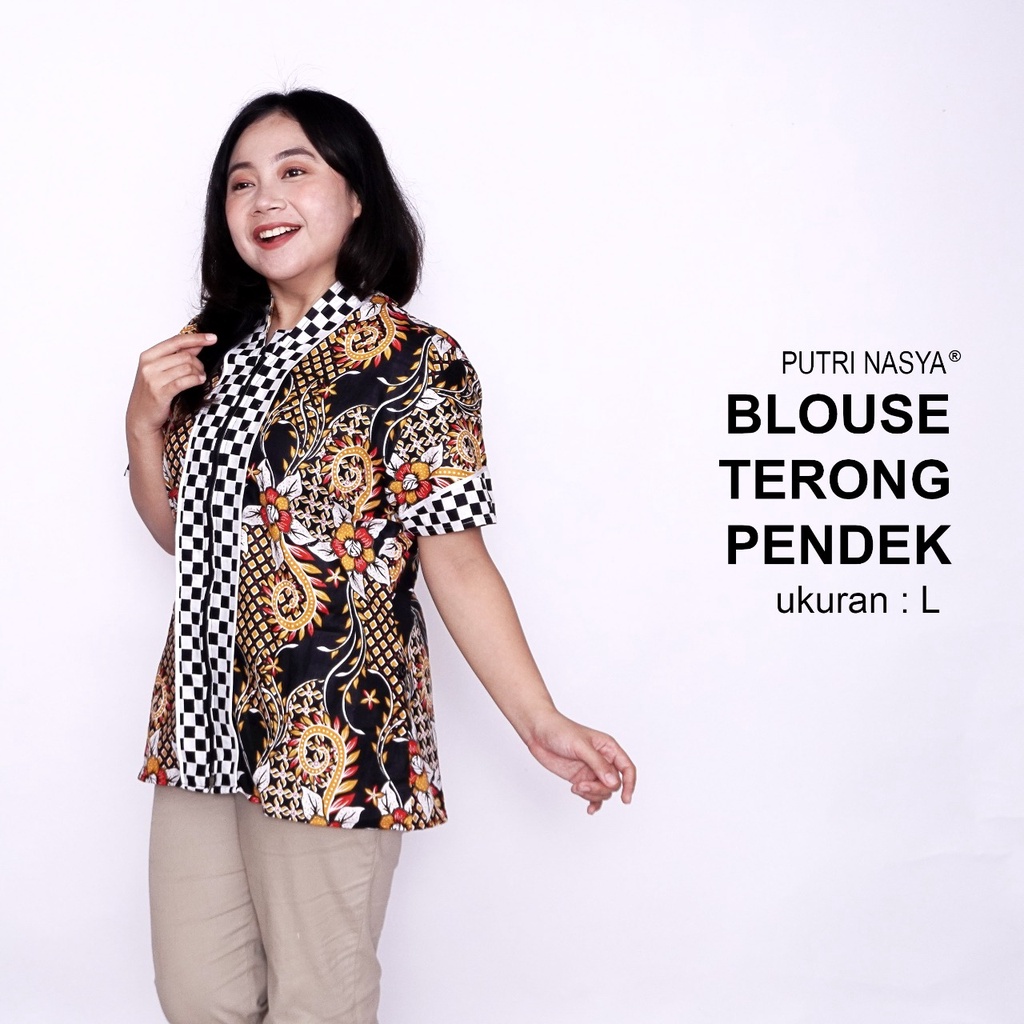 Blouse Batik Big Size Wanita Atasan Batik Jumbo S-M-L-XL-2L-3L-4L-5L-6L-7L Model Blus Jumbo Kerja Batik / Pakaian Kerja Kantor Seragam / Pakaian Batik Kekinian Wanita Model Terbaru Bahan Formal Big