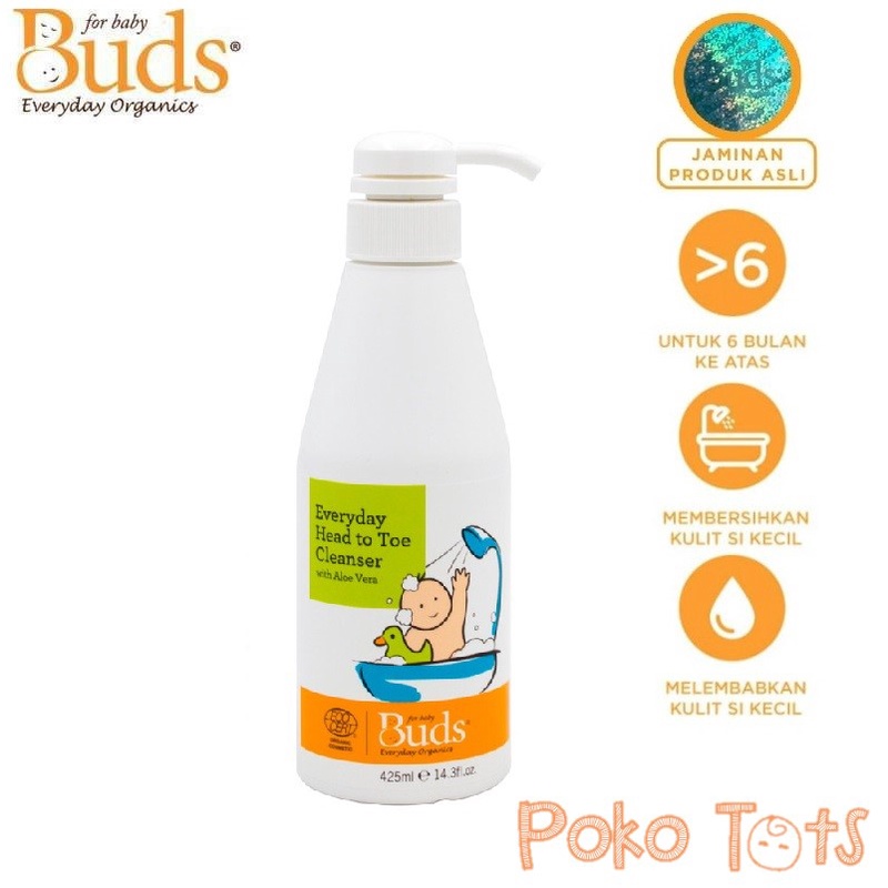 Buds Organics Everyday Head to Toe Cleanser 425ml Sabun dan Shampo Bayi Organik BEO Everyday Organic WHS