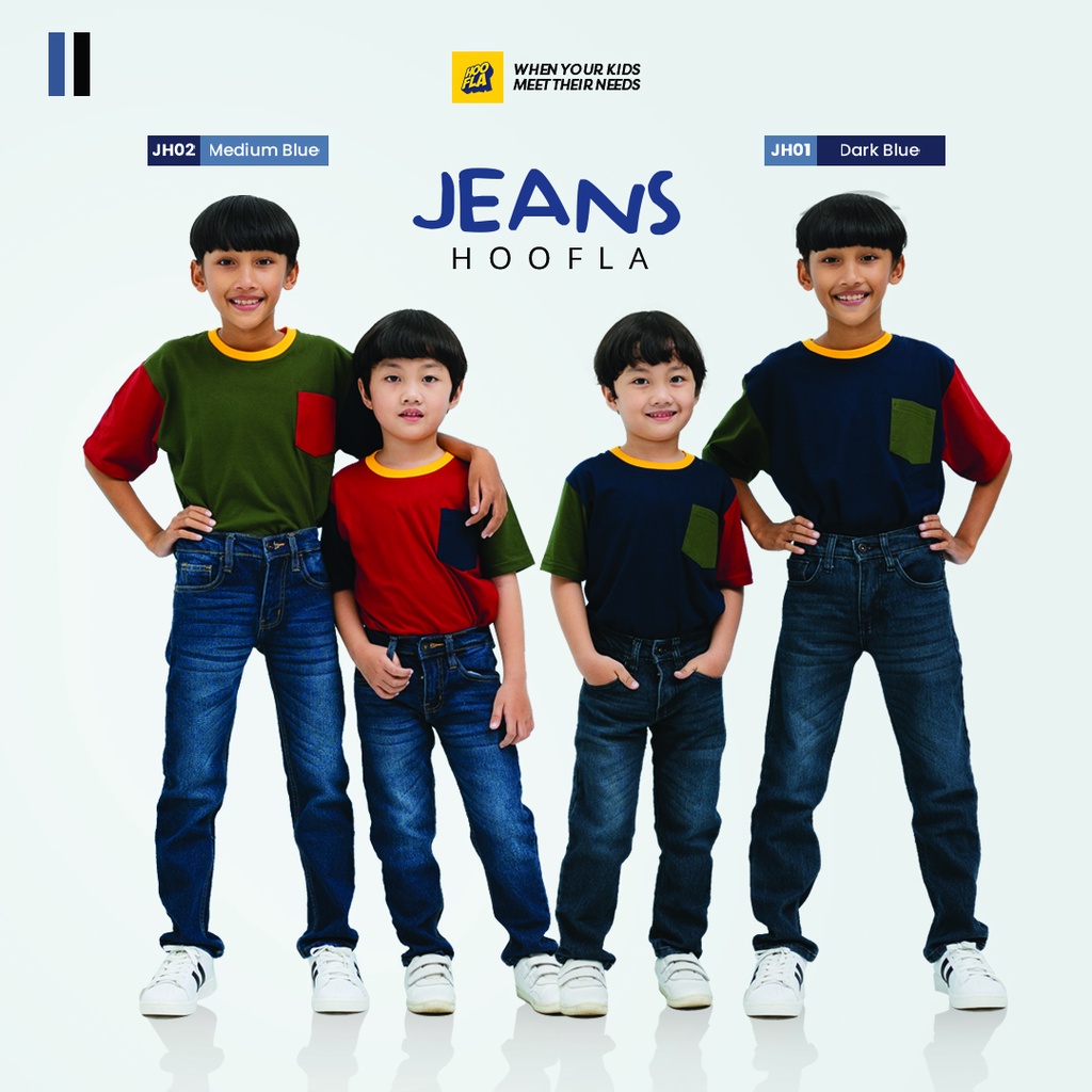 Hoofla Jeans Anak JH01 JH02 Celana Panjang Denim Stretch