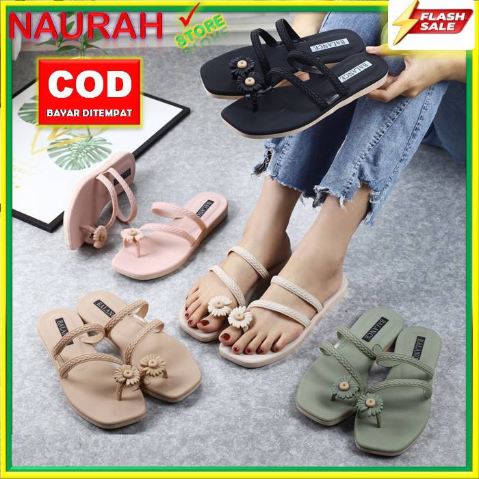 ✨ COD ✔️ Balance 1203 11 Sendal Jepit Wanita Jempol Bunga Sandal Original BLC Jelly Lentur Anti Slip