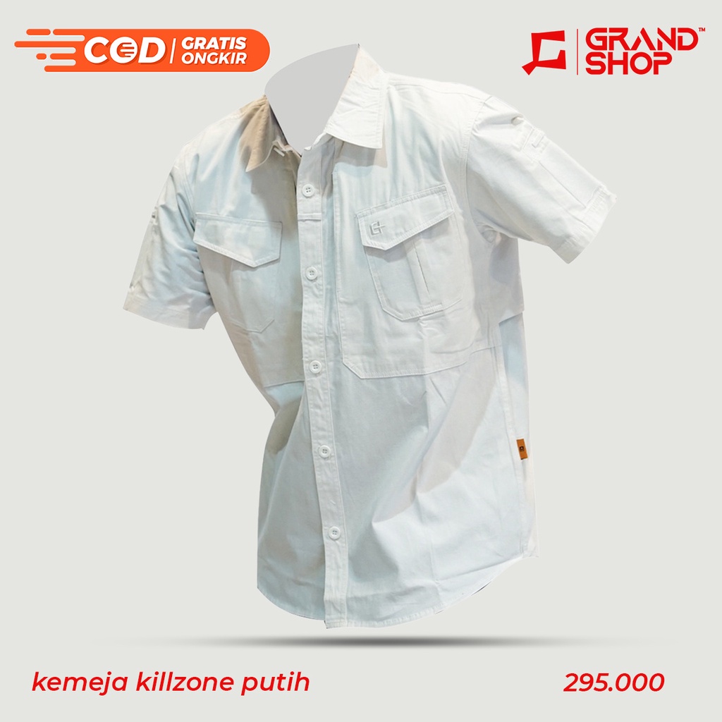 Jual Kemeja Lengan Pendek Killzone Putih Cartenz Tactical Shopee Indonesia