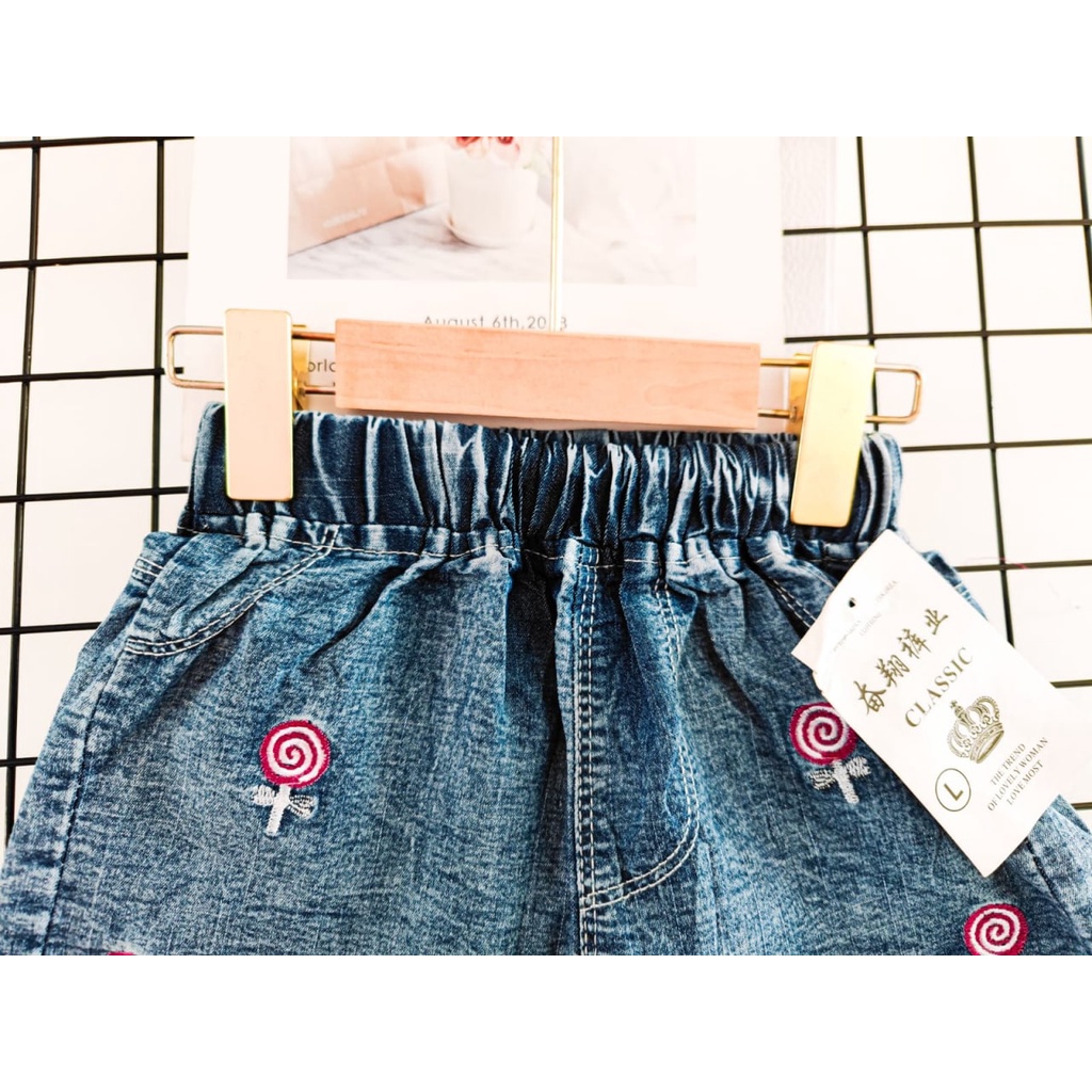 Promo !! Hotpants anak cewek lucu / hot pants candy lolipop ukuran 6bulan - 18bulan (biru) / Celana pendek anak import