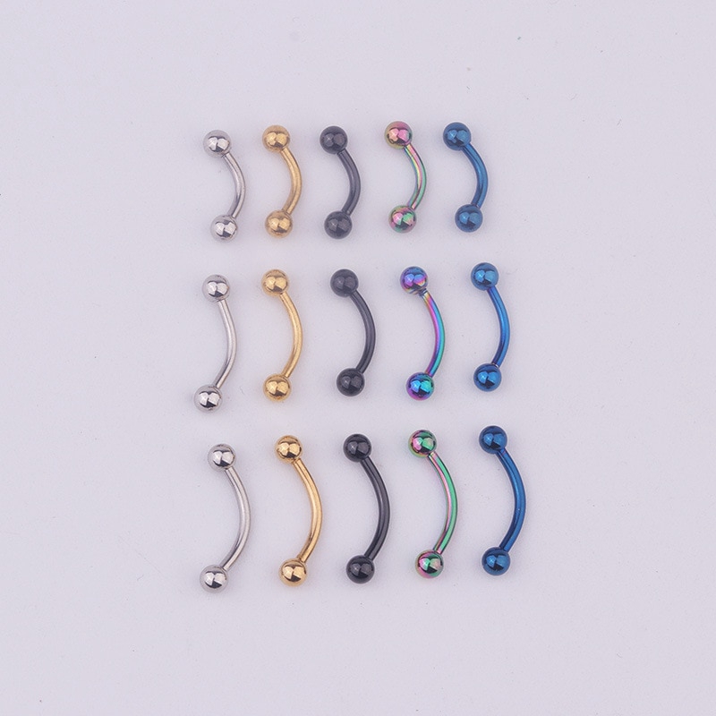 Anting Tindik Alis / Bibir / Telinga Bentuk Barbel Bahan Surgical Steel 3mm Ukuran 6 / 8 / 10mm