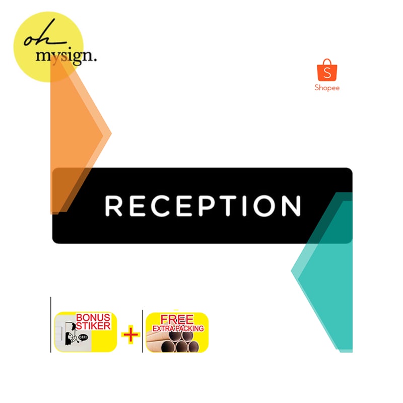 

Promo Sign Receptionist Printed | Signage Akrilik Resepsionis | Papan Label Elegan