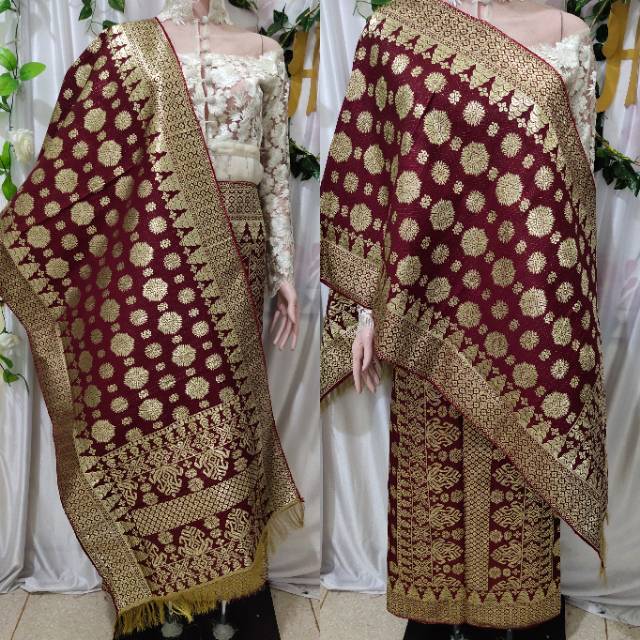 SONGKET TENUN MESIN MOTIF CANTIK MANIS REBUNG KRISTAL ATBM