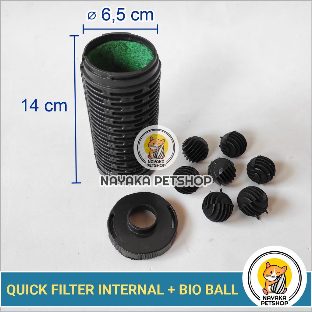 Quick Filter Internal Power Head Aquarium Saringan Pompa Air Bio Ball Aquascape