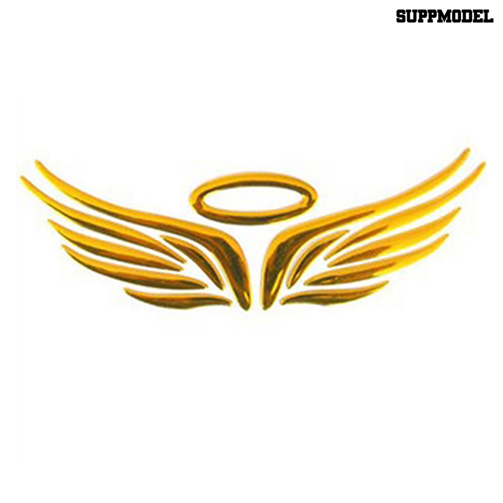 Sl Stiker Badge Motif Sayap Malaikat 3D Untuk Dekorasi Kaca Depan Mobiltruk