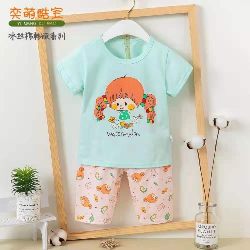 Setelan Anak Import HPL Kubao Gadis Kuncir (celana selutut)