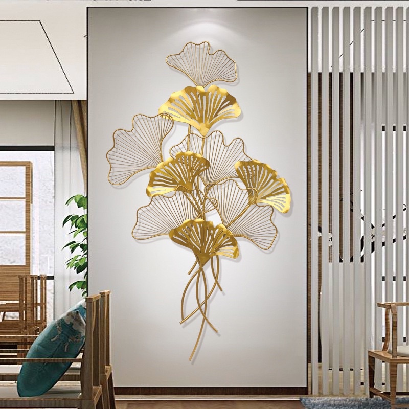 Hiasan Dinding Daun Ginkgo Emas / Luxury Wall Decoration Leaf Ginkgo Gold / Hiasan Dinding Mewah
