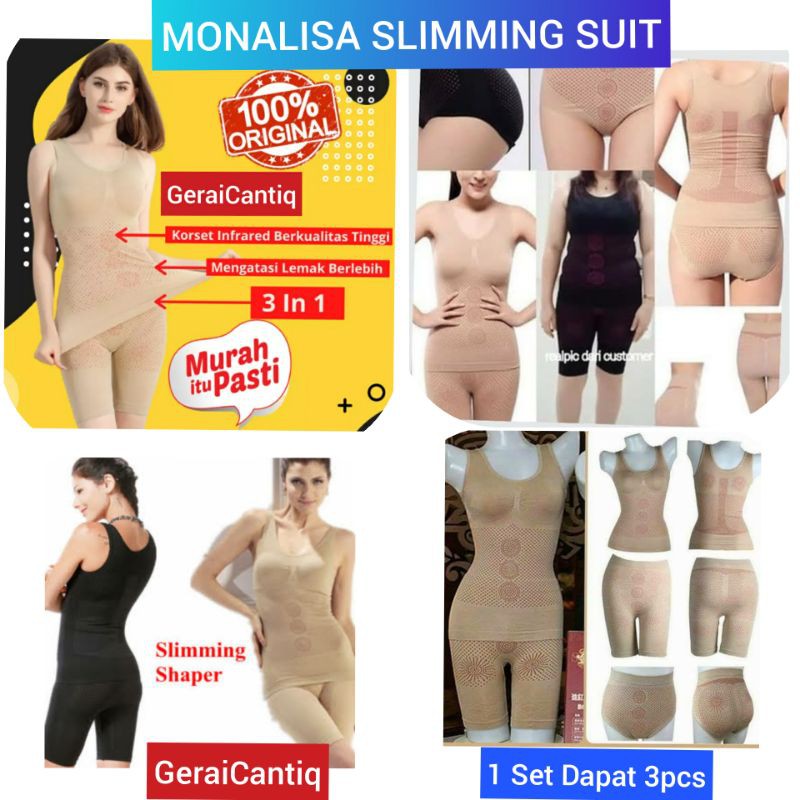 MONALISA SLIMMING SUIT ORIGINAL KORSET BAJU PELANGSING DENGAN INFRA RED