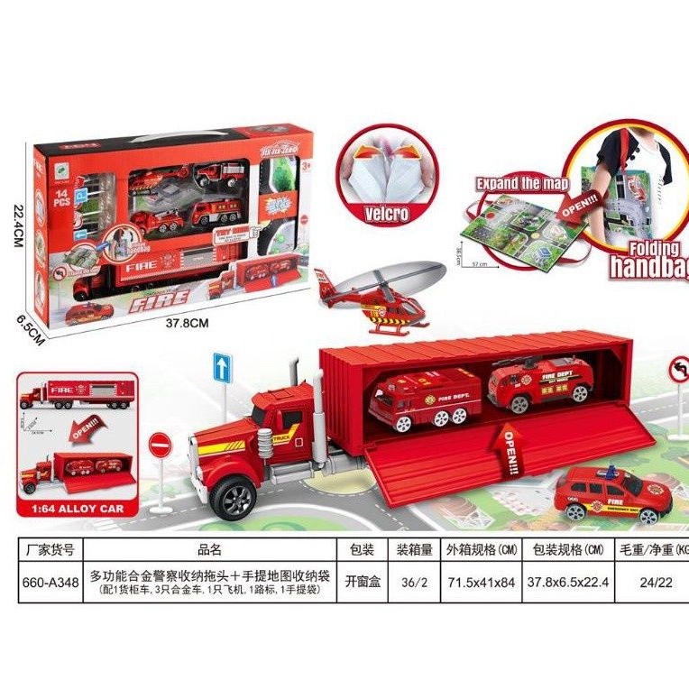 Mainan Mobil Truck Pemadam Besi 1:64 / truck Pemadam