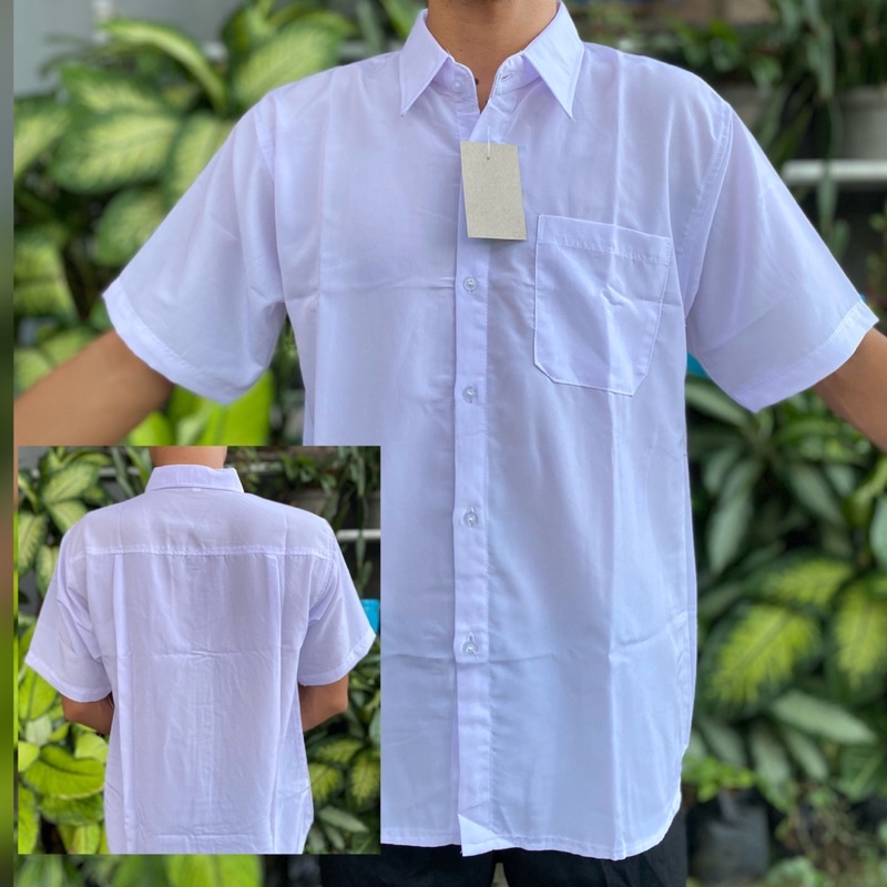 KEMEJA PUTIH POLOS LENGAN PENDEK PRIA size XL L M