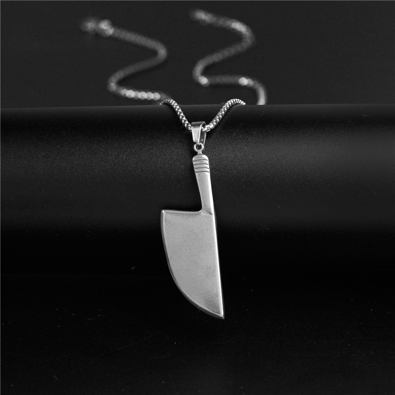 Eropa dan Amerika perhiasan mendominasi dapur pisau kalung unisex stainless steel Kalung fashion hip