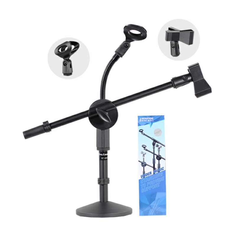 Stand Mic Dan Hp Meja ST-205 Original tinggi 50 Cm Kaki Bulat