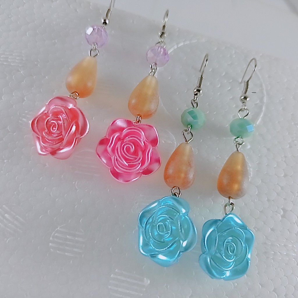 Handamde Anting Korea/ Anting RESIN CUTE  EARRING-ANTING MAWAR RESIN