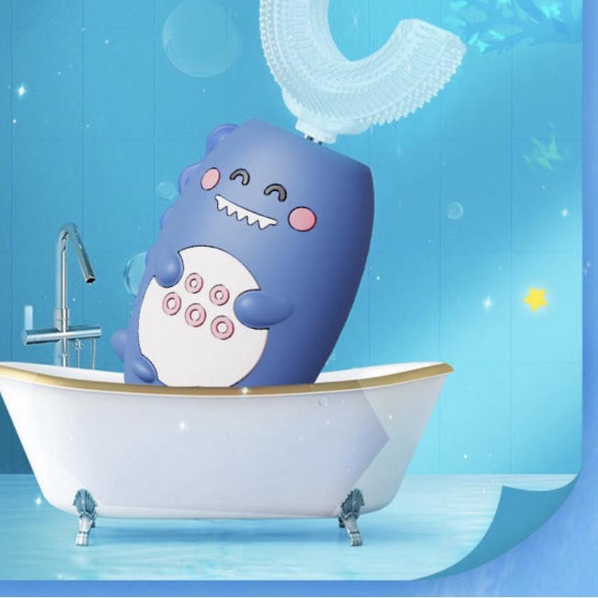 ← Sikat Gigi Anak Elektrik Dino PREMIUM Berbentuk U 360° Usia 2-7 Tahun / Sikat Gigi Anak Elektrik L