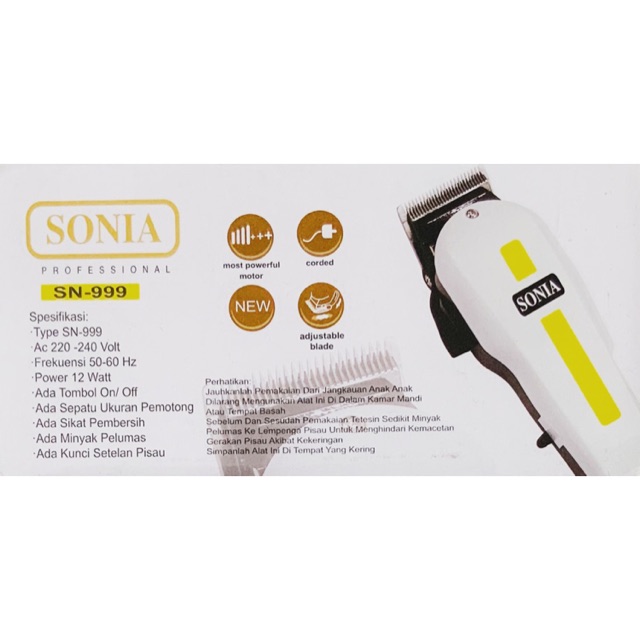 Hair clipper Sonia SN 999