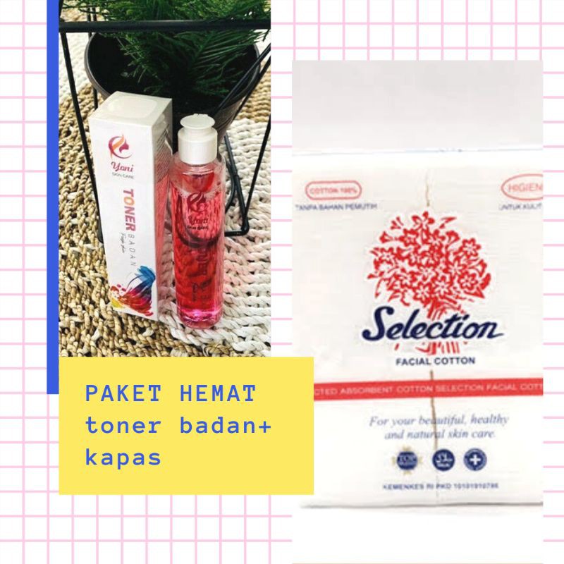 [PAKET HEMAT]TONER BADAN YONI SKINCARE+KAPAS