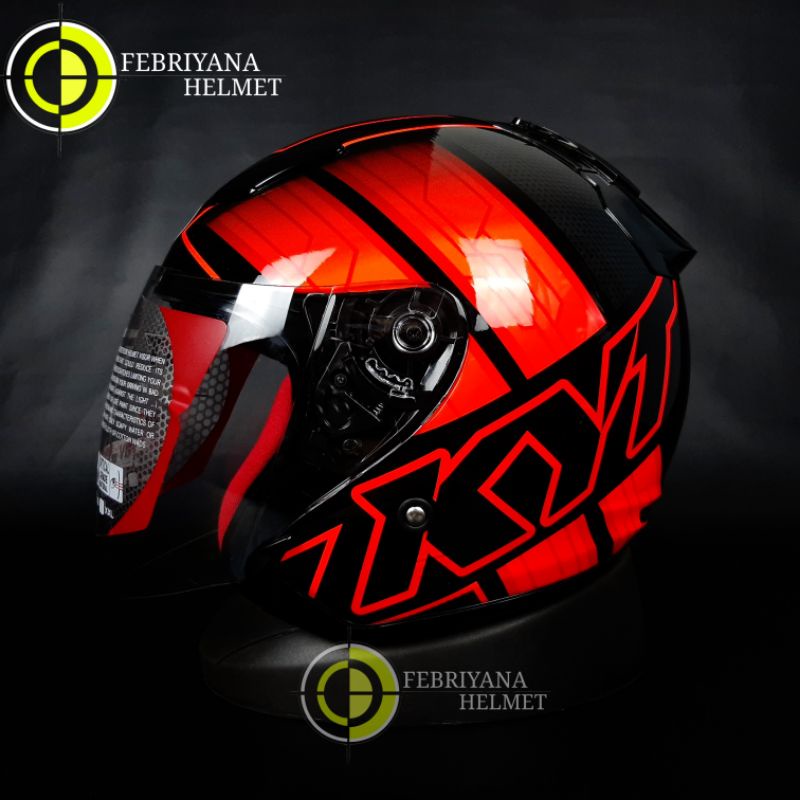 Jual Helm Kyt Dj Maru Seri Black Red Fluo Half Face Kyt Djmaru