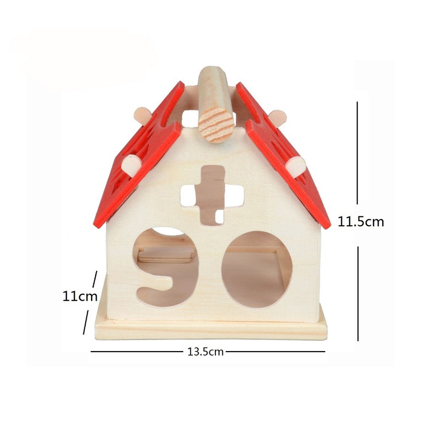 Mainan Kayu Digital Intelligence House Puzzle Anak Mainan Balok Kayu Puzzle Block Mainan Montessori