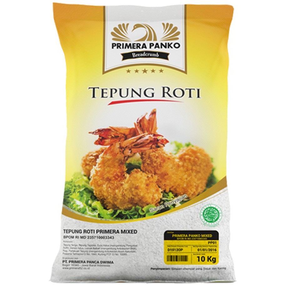 

Tepung Roti / Tepung Panir (Bread Crumbs) Primera Panko Original Packaging 10kg