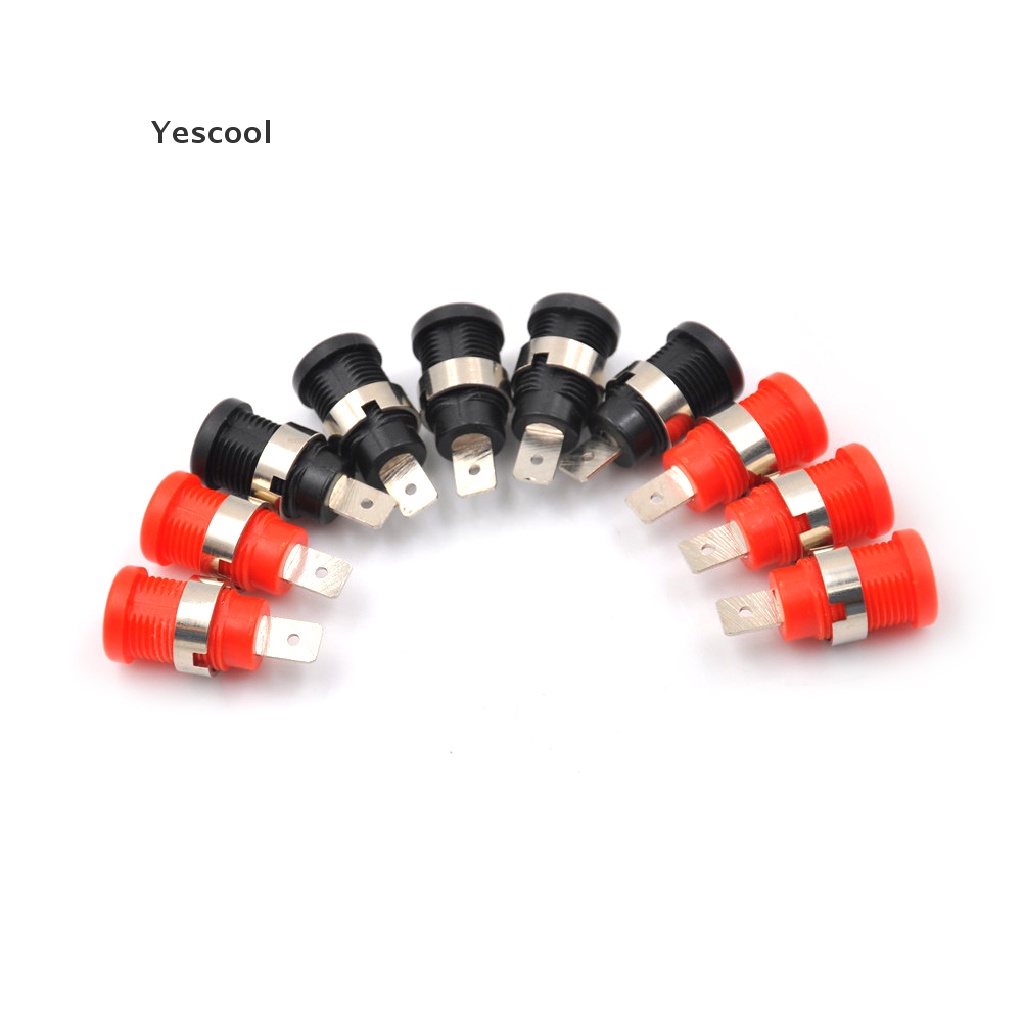 Yescool 10Pcs Socket Jack Banana Female 4mm Untuk Panel Binding Post