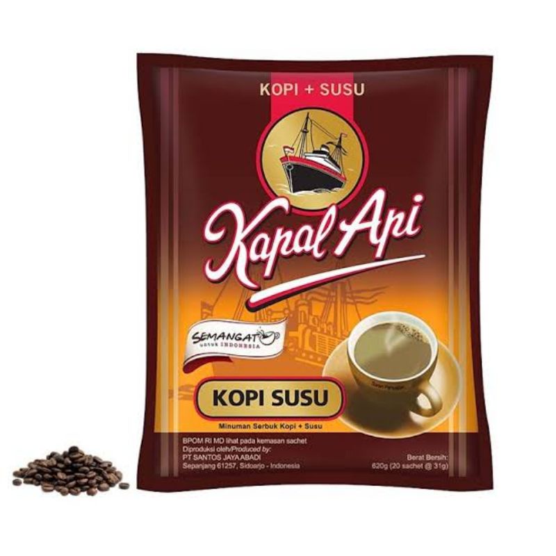 kopi susu kapal api 10x31 gr / kopi kapal api gula aren renceng/kapal api fresco renceng