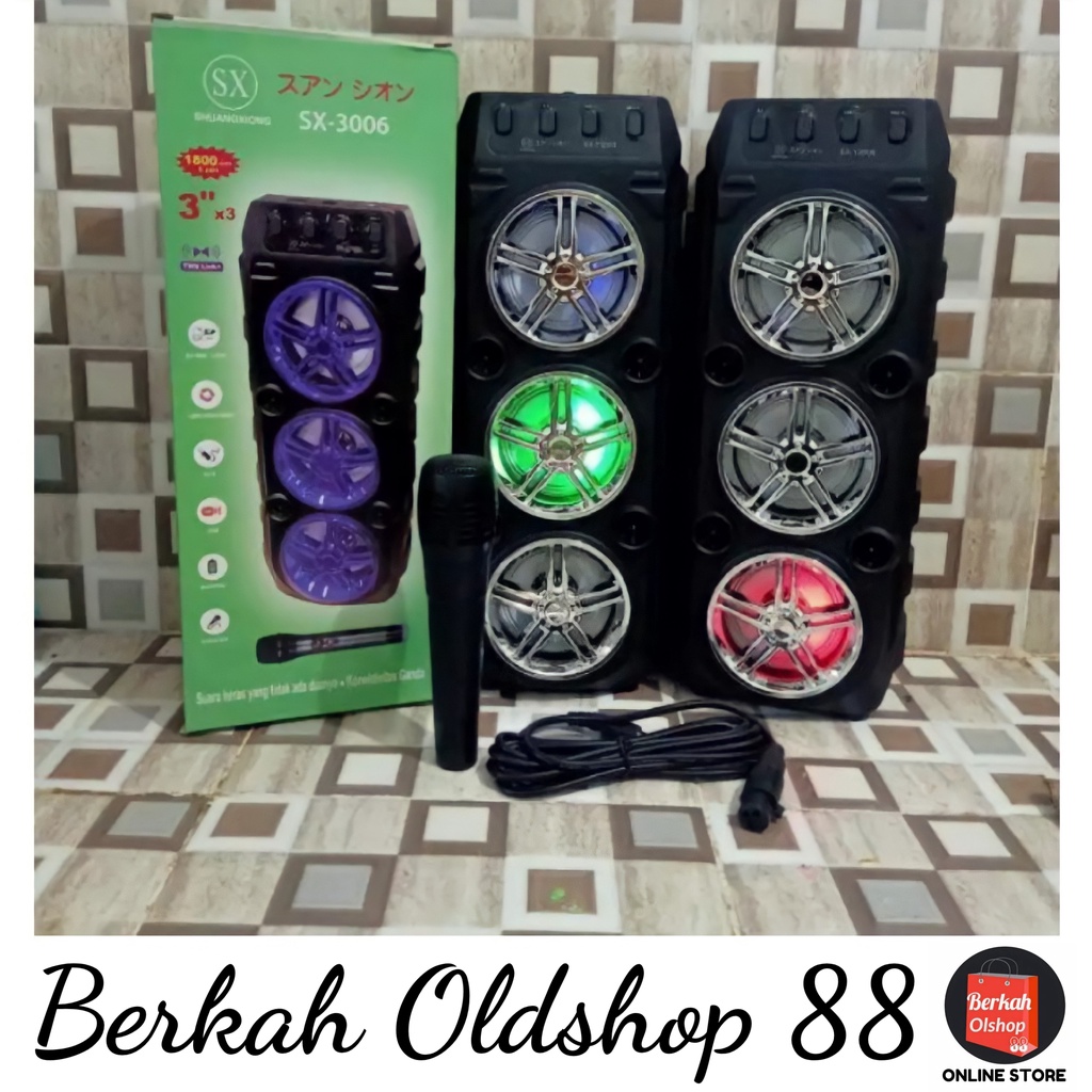 BERKAH OLDSHOP 88 - SPEAKER KARAOKE 3 TINGKAT SX-Y3006 (FREE MIC+KABEL USB) - SPEAKER TERBARU