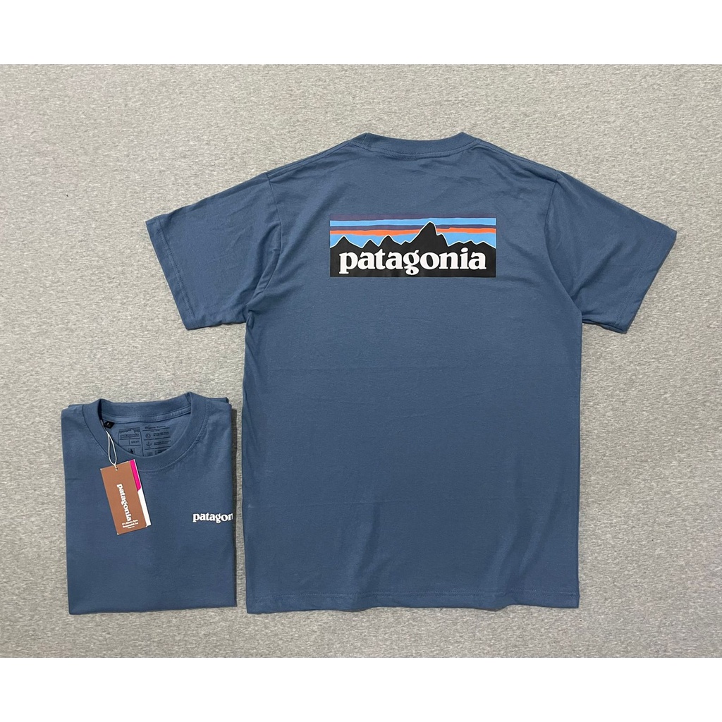 KAOS PATAGONIA P6 RESPONSIBILI - WARNA DUSTY BLUE