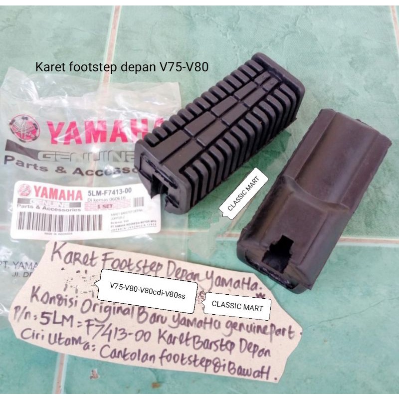 KARET FOOTSTEP POSTEP DEPAN YAMAHA V80-V80 CDI-V80 SUPERDELUXE EXCELLEN ori