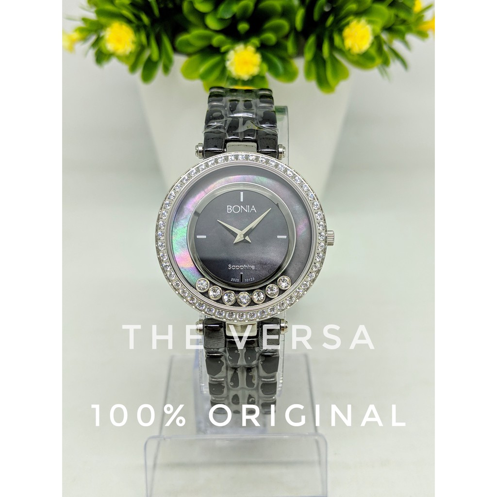 Bonia BNB10123-2437S Jam Wanita Rantai Black