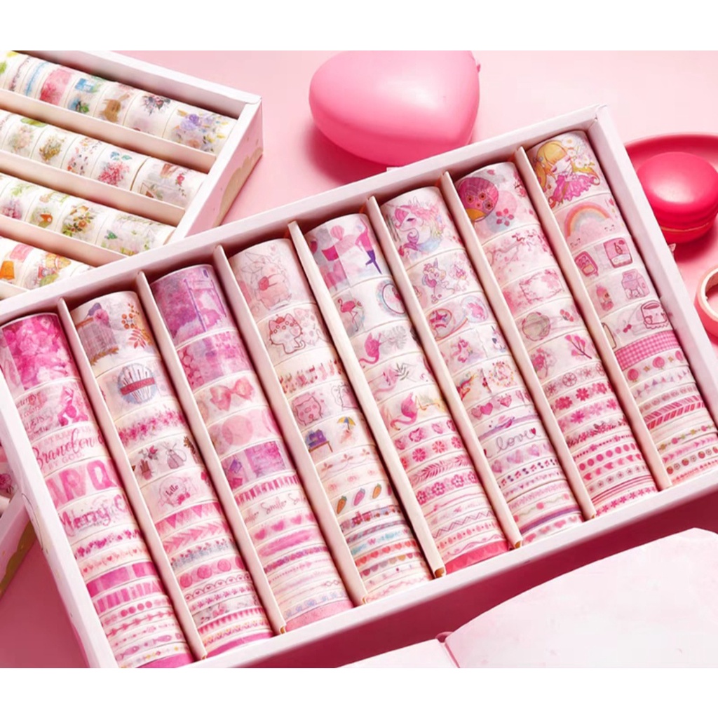 

120roll washitape sticker selotip kertas warna masking tape 120roll