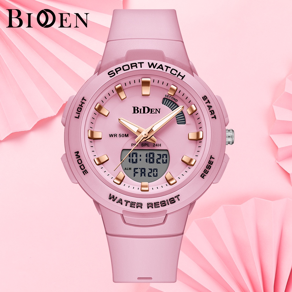 Biden 002 Jam Tangan Wanita Analog Digital Sport LED Watch Original Water Resistant 30 Meter