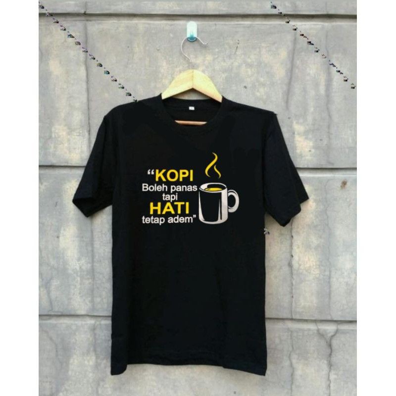 Baju Kaos T-shirt Pria Kopi Hitam Terbaru Distro Lengan Pendek Motif Sablon Bergambar  kaos penikmat kopi