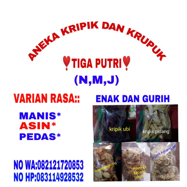 

Ready rempeyek kacang tanah dan kacang ijo+kripik ubi+kripik pisang dan kripik bawang