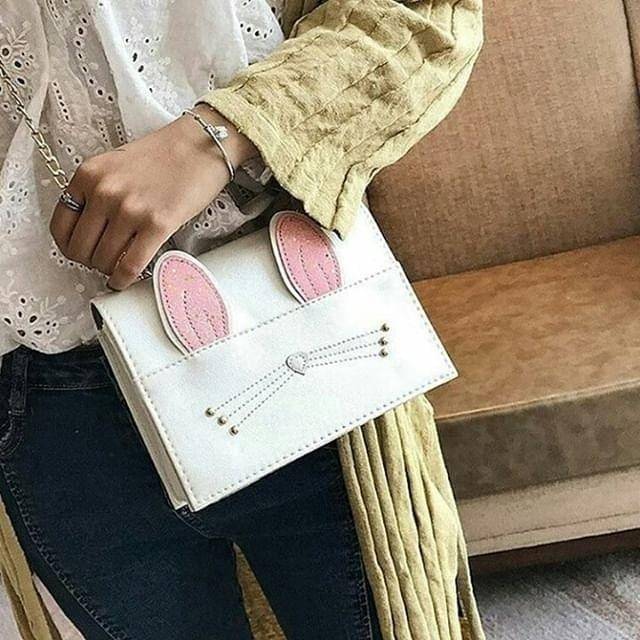 Rabbit Sling Bag Tas Selempang Wanita Kelinci Tas Jalan Pesta Pouch Purse