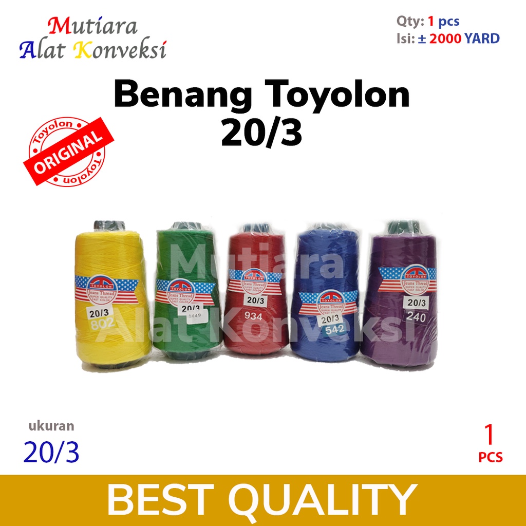 Benang Jahit Jeans Toyolon 20/3 per pcs