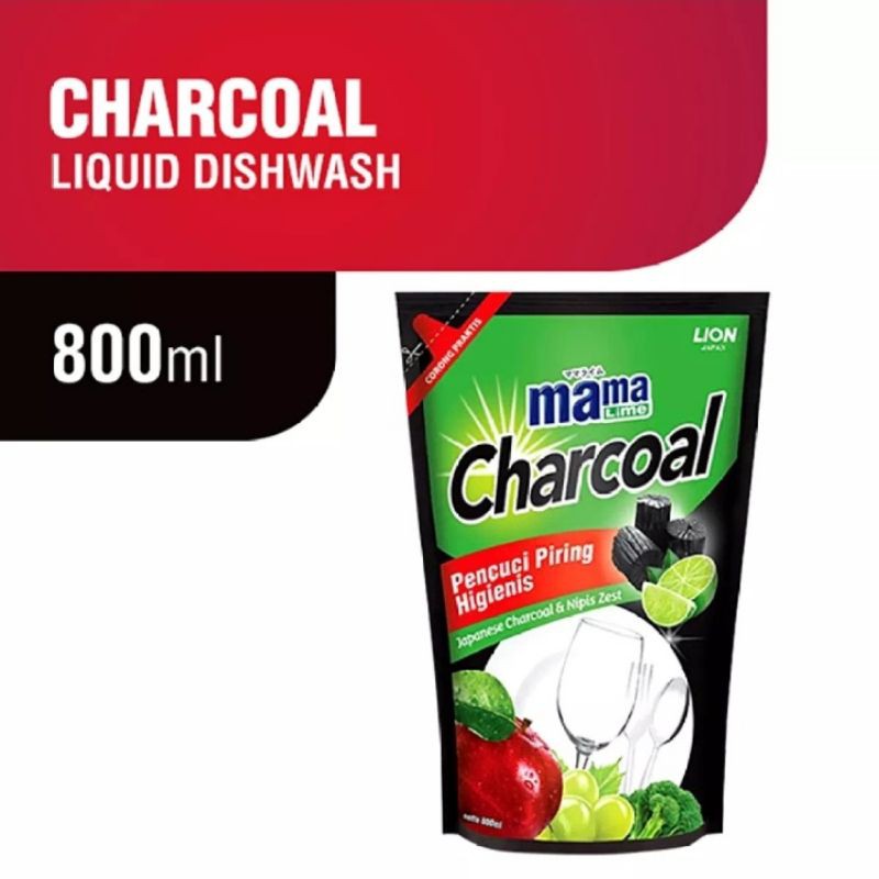 Jual Mama Charcoal Dishwashing Liquid Pouch 800ml Shopee Indonesia