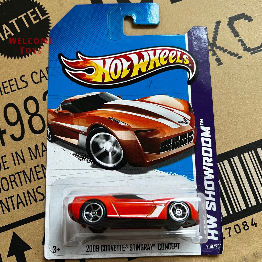 Hot Wheels 2009 Corvette Stingray Concept Thrill Racers City Stunt 12 Red Original Hotwheels Mainan Mobil Koleksi