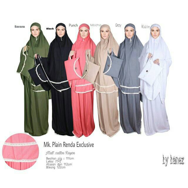 Mukena rayon renda rajut kecil