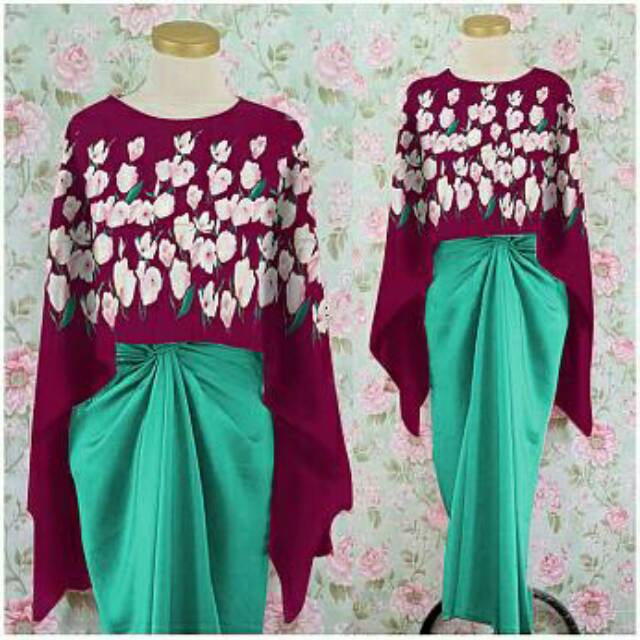 JC ZR Kebaya tulip / Kebaya batwing wanita terbaru (ada 2 warna)