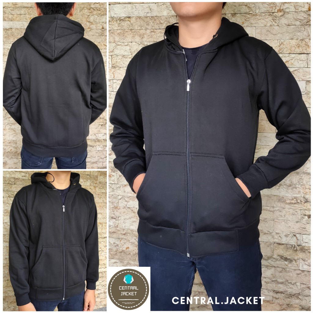 JAKET HOODIE ZIPPER POLOS - SWEATER HOODIE FLEECE TEBAL UNISEX