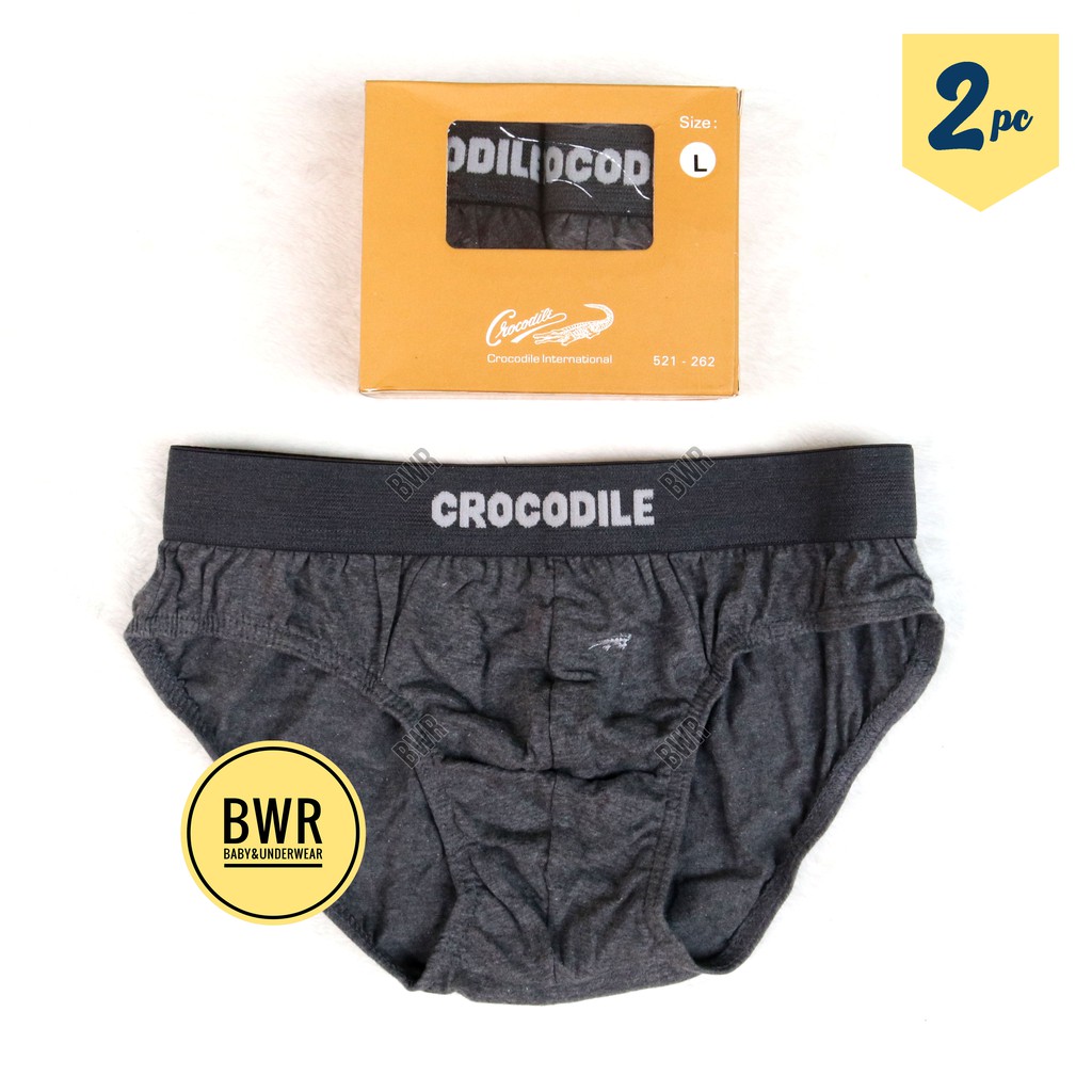 [ 2pc ] CD CROCODILE COKLAT 521 262 / 006 Celana Dalam Pria Harian Karet Boxer | Bwr