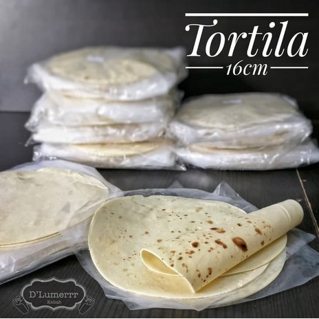 

Tortila Kulit Kebab 16cm Nachos Burritos merek Tortas (isi 20pcs)