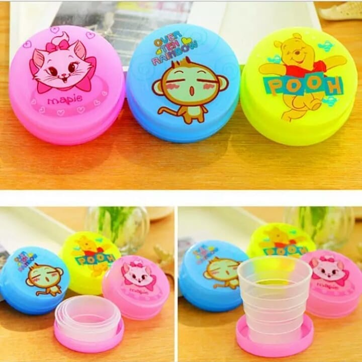 (JY) gelas lipat mini//gelas plastik cup portable travel