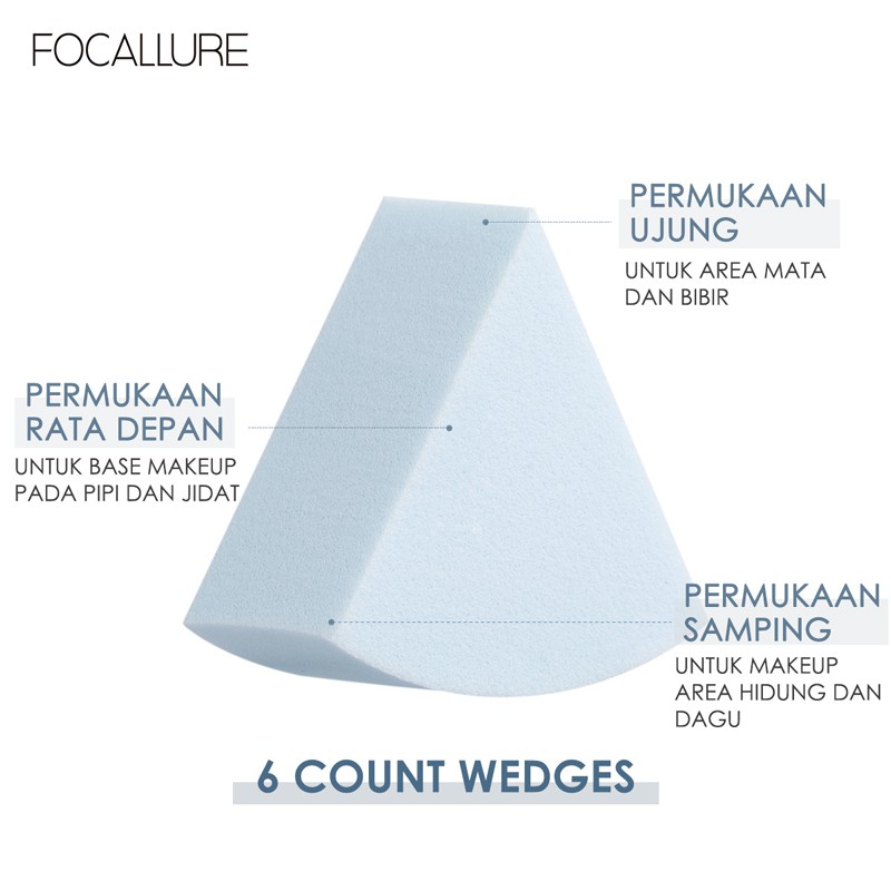 FOCALLURE Beauty Blender soft sponge makeup tool (6pcs in 1 bag)