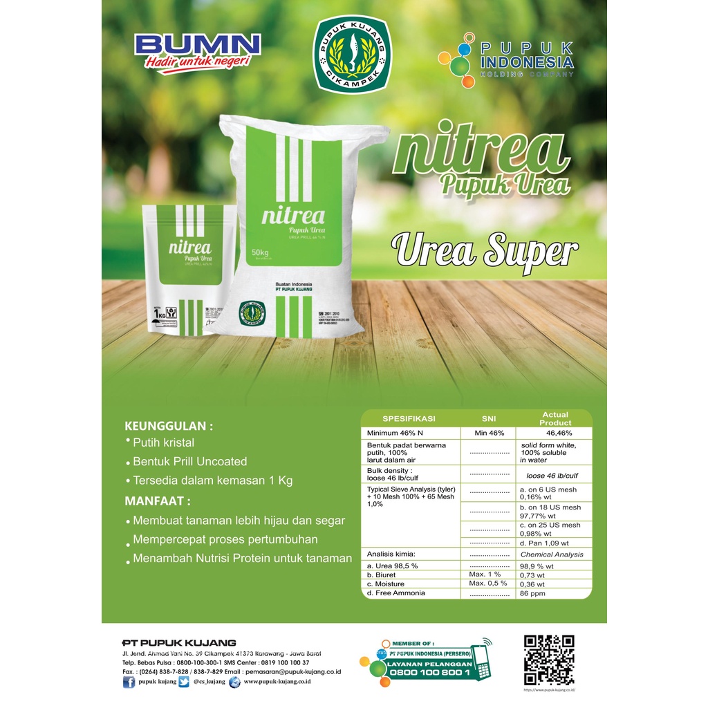 Nitrea Pupuk Urea 5 KG | Pupuk Kujang | Pupuk Urea