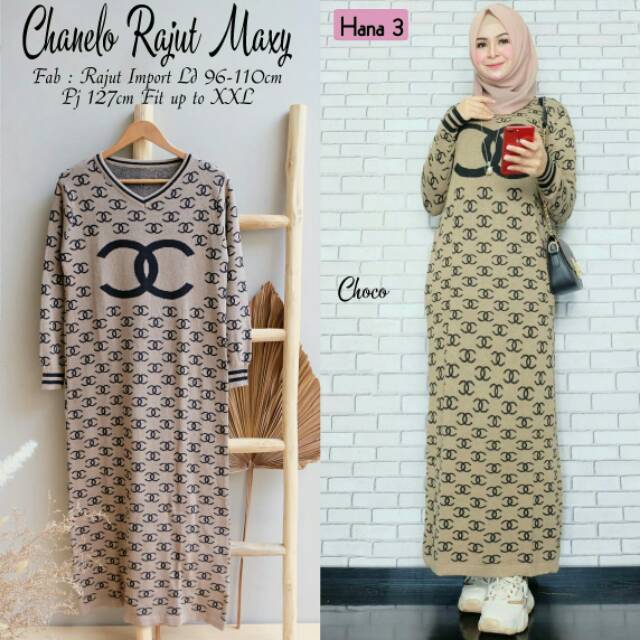 Gamis chanelo rajut maxy